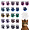 PH PandaHall 22pcs 11 Colors Resin Safety Eyes for Amigurumi Oval Safety Eyes Crochet Safety Eyes Doll Glitter Eyes for Stuffed Animals with Eyelashs for Doll Puppet Decoration