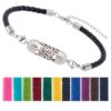 PH PandaHall Essential Oil Diffuser Bracelet, Braided Leather Strap Bracelet Stainless Steel Aromatherapy Bracelets Cloud Cutout Diffuser Bracelets with 10 Refill Sticks for Unisex Gifts Anniversary