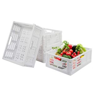 Phyllia 4 PC Baskets Plastic for Shelf Home Kitchen Storage Bin Organizer, Stackable Container Crate for Bedroom Bathroom Office Clothes Beauty(White, 13.3x10.2x5.1)