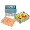 Phyllia Plastic Storage Shelf Baskets Colorful Drawer Organizers 4 Pack Home Kitchen Storage Crate Bin Stackable Food Grocery Container Folding Office Drawer Organiser Transport Box (13.3"x10.2"x5.1")