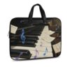 Piano Keys with Musical Notes PU Leather Laptop Tote Bag