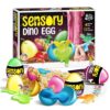 Piano Potato 12 Sensory Dino Eggs, 4 Squeeze Materials, Glow in Dark 6+