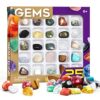 Piano Potato Rock Collection for Kids, 25 Natural Gemstones & Crystals, Gemstone Collection Kit with Fancy Rocks, Educational Geology Set for Kids Ages 6+