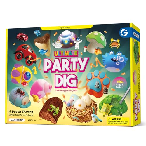 Piano Potato Ultimate Party Dig Kit - 12 Mystery Themes Digging Toys for Kids, 140+ Collectible Treasures Digging Kit, STEM Science Excavation Kit, Fun Birthday Party Gifts for Boys Girls Ages 6-12