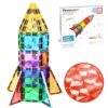 PicassoTiles 30 PCs Magnetic Tiles Travel Size Mini Version Building Block Construction Set for Kids Great Gift Ages 3+ Boys & Girls Preschool Kindergarten Montessori Playing Toys Stacking Fun PTM30