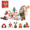PicassoTiles Magnetic Tiles Building Brick Block Advent Calendar Christmas Theme Set Gingerbread House Holiday Toy Piece Surprise Countdown Magnet Tile STEM Learning Educational Gift for Kids PTA50