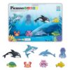 PicassoTiles Magnet Tile Building Blocks 8 Marine Animal Action Figures Compatible Magnetic Accessory Playset Tiles Kids Toys STEM Educational Learning Preschool Toddler Girls Boys Age 3+ PTA25