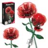 PicassoTiles Red Stem Roses Building 90pc Kit with Magnetic Hold Pieces Creative Flower Construction Toy Hands-On Play Discovery Activity Playset Kids Toys Girls Boys Ages 3+ PBS201