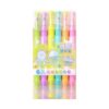 Piceioep 6Pcs Erasable Highlighters 6 Color Fluorescence Marker with Built in Erasable Tip for Coloring Highlighting Note Taking Double Tipped Markers for Adult Coloring