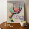 Pickleball Cocktail Wine Sport Jigsaw Puzzle - 500 Pieces Wooden Puzzle for Adults, Wall Art Gift, Finished Size: 20 x 15 Inch