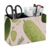 Pickles Leaves Cucumber Desk Organizer PU Leather Caddy Holder