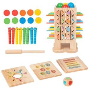 Pickup Sticks Game - 5-in-1 Wooden Stick Throwing, Balance Toy for Kids