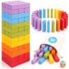 Pidoko Kids Wooden Stacking Building Blocks for Kids - Tumbling Blocks Board Games (49 Pieces)