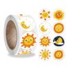 Pieces/Roll 8 Styles Cartoon Round Sun Reward Stickers for Kids Lab Gift