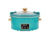 Piioneer Womans-6-Quart Digital Slow Cooker with Locking Lid, Programmable Electric Crock Pot with Timer and Multiple Heat Settings, Family Size Kitchen Cooking Appliance, Teal Speckle