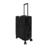 pijopang 24 Inch Suitcase with 3-Digit Lock, Hard Shell Check-in Luggage with Cup Holder & Hook for Travel, Lightweight, Black
