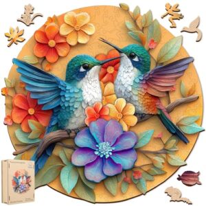 Pikoqunc Hummingbird Wooden Puzzles for Adults,205 Pieces 11.4x11.2 Inches