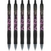 PILOT G2 Premium Gel Roller Pens, Fine Point 0.7 mm, Black Ink, Fashion Collection, Pink Floral Design, Pack of 6