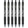 PILOT G2 Premium Gel Roller Pens, Fine Point 0.7 mm, Black Ink, Fashion Collection, Silver Floral Design, Pack of 6