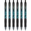 PILOT G2 Premium Gel Roller Pens, Fine Point 0.7 mm, Black Ink, Fashion Collection, Blue Floral Design, Pack of 6