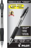 PILOT G2 Premium Rolling Ball Gel Pens, 0.38mm, Black Ink, 12 Count (Pack of 12)
