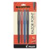 Pilot Razor Point Fine Line Marker Pens, Ultra-Fine 0.3mm Point, Black / Blue / Red, Pack of 4 (PIL 11045), Assorted Colors