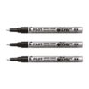 PILOT Set of 3 Super Color Markers Aluminium Body Fine Tip Silver