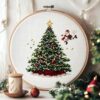Pine Tree Cross Stitch Kits for Beginners Adults,11 CT Patterns Dimensions Embroidery Kits Arts Craft Kits, Home Decor 13.7 x 13.7in,35x35cm（302 A