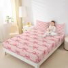 Pink Bowknots Fitted Sheet Twin 2 Pcs,Kawaii Bow-tie Bedding Set for Kids Boys Teens,Princess Fairy Tale Theme Bed Sheets (No Top Sheet),Girlish Pink Deep Pocket Sheet,1 Pillowcase