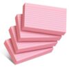 Pink Index Cards 3x5 Inch - 200 Count, Ruled Index Flash Cards for Studying, 180GSM Pink Note Cards 3x5 Lined Index Cards, Flashcards 3 x 5 Notecards Lined College Ruled Study Card for Office