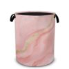 Pink Marble Laundry Basket,Foldable Oxford Cloth Funny Tote Bag Laundry Hamper Clothes Storage Bucket Miscellaneous items Organizer For Bathroom/Laundry Storage/Bedroom 16"W x 20"H