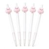 Pink Monster Gel Pens 0.5 mm Black Ink, Cute Fluffy Bunny-Like Monster Retractable Pens, 5.9 in, 5 Pack