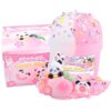 Pink Peach Cloud Slime Kit, with Fun Panda Slime Add Ins, Soft Non-Sticky, Scented Slime Kit for Kids, Birthday Gifts for Boys & Girls, Classroom Rewards, DIY Stress Relief Toy