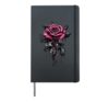 Pink Rose Flower Botanist Garden Flower Rose Hardcover Journal, Black