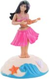 Pink Solar Powered Dancing Girl Swinging Hawaiian Girl Grass Skirt Swing Shaking Head Doll Car Dashboard Dancing Figure Solar Dancing Figurines Desktop Ornaments Solar Power Kits