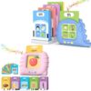 Pink Talking Flash Cards for Toddler 1 2 3 4 Year Olds, Phonics Talking Flash Cards for Toddlers 2-8