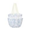Pinkunn French Floral Shower Caddy Portable for Dorm, Blue Floral Bathroom Organizer Basket with 5 Pockets College Gym Camp Quick Dry for Girls Gift
