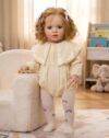 Pinky Reborn Big Size Realistic Reborn Toddler Dolls Girl 26 Inch Real Life Reborn Baby Dolls Weighted Cloth Body Lifelike Newborn Doll Handmade Birthday Toy Gifts for Kids Collectors