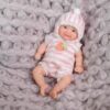 Pinky Reborn Lifelike 6 Inch Mini Reborn Baby Dolls ，Full Silicone Baby Girl,Tiny Silicone Baby Dolls ，Mini Realistic Newborn Baby Doll with Clothes Set & Feeding Accessories
