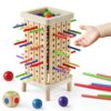 Pinshoon Montessori Game Wooden Board Game, Multiplayer for Kids 4-8, Math Educational, Fine Motor Skill Toy for Girls Boys, Classic Fun Games for Age 3 4 5 6 7 8 Girls Boys Gifts