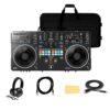 Pioneer DDJ-REV5 Scratch-Style 2-Channel Professional DJ Controller Bundle with Case, Headphones, XLR Cable, TRS-to-RCA Breakout Cable, and Austin Bazaar Polishing Cloth