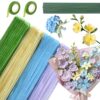 Pipe Cleaners Bulk Craft 422PCS, Cordial Sanguine Green Yellow Blue Purple Pipe Cleaner Flower Kit 4 Colors 12inch Pastel Chenille Stems Limpia Pipas Fuzzy Wire Crafting Supplies for Arts Crafts