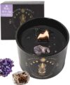 Pisces, Cancer, Scorpio Gifts for Women – 8oz Wood Wick Candle that Crackles with Lavender & Gardenia Scent. Home Scented Soy Wax Zodiac Candle, 50 Hour Burn, for Zodiac Birthdate
