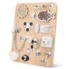 Pithfor Wooden Montessori Busy Board, Montessori Sensory Activity Board Toys for Kids Toddler Baby Boys Girls, for Autism & ADHD Motor Skills