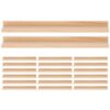 PLAFOPE 20pcs Wooden Domino Rack Holder with 19cm Base, Sturdy Wood Material and Multifunctional Design, Versatile Tile Holder for Home and School Use, Minimalist Style Domino Base Stand