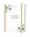 Planner 2026-2027, Academic Planner, Planner Weekly and Monthly, Jul 2026 - Jun 2027, Agenda with Inner Pocket, Elastic Band, 6.4" x 8.5", Green Leaf