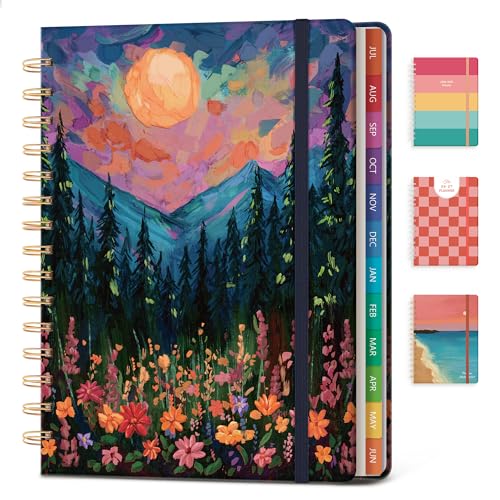 Planner 2026-2027 Monthly and Weekly Academic Planner July 2026 - June 2027, Hardcover Calendar 2026-2027 Agenda Daily Planner for Student Teacher School Office Supplies, 6" x 8.3", Wild Mountain