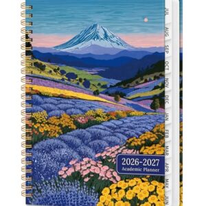 Planner 2026-2027, Monthly and Weekly Academic Planner July 2026 - June 2027, Hardcover Student Teacher Planning Agenda Calendar Book with Tabs, Perfect for Office School Supplies, A5 (6.3" x 8.5") - Lavender Valley