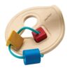PlanToys® First Shape Sorter | Wooden Shape Sorting Toy for Toddlers 3+ | Montessori Travel Puzzle with Handle & Attached Blocks | Educational Fine Motor Skills Toy for Kids | Early Learning Gift