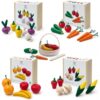 PlanToys® Wooden Fresh Produce & Farmers Market Play Food Set | Montessori Pretend Kitchen Bundle with Fruits, Vegetables, Basket & Sliceable Pieces | Eco Friendly Toy for Kids